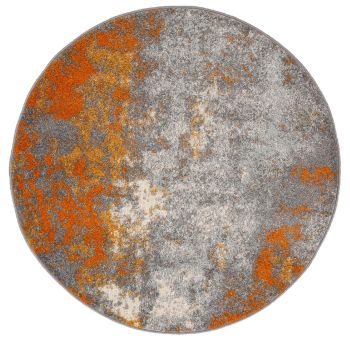 Dywan Nowoczesny Spring Koło Abstrakcyjny H172A ORANGE - szary, pomarańczowy