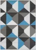 Dywan Nowoczesny Maya Geometryczny Z902B DARK GRAY - szary, niebieski