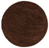 Dywany Okrągły Shaggy Jednkolorowy Gładki DELHI 7388A BROWN - brązowy