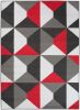 Dywan Nowoczesny Maya Geometryczny Z902E DARK GRAY - szary, czerwony