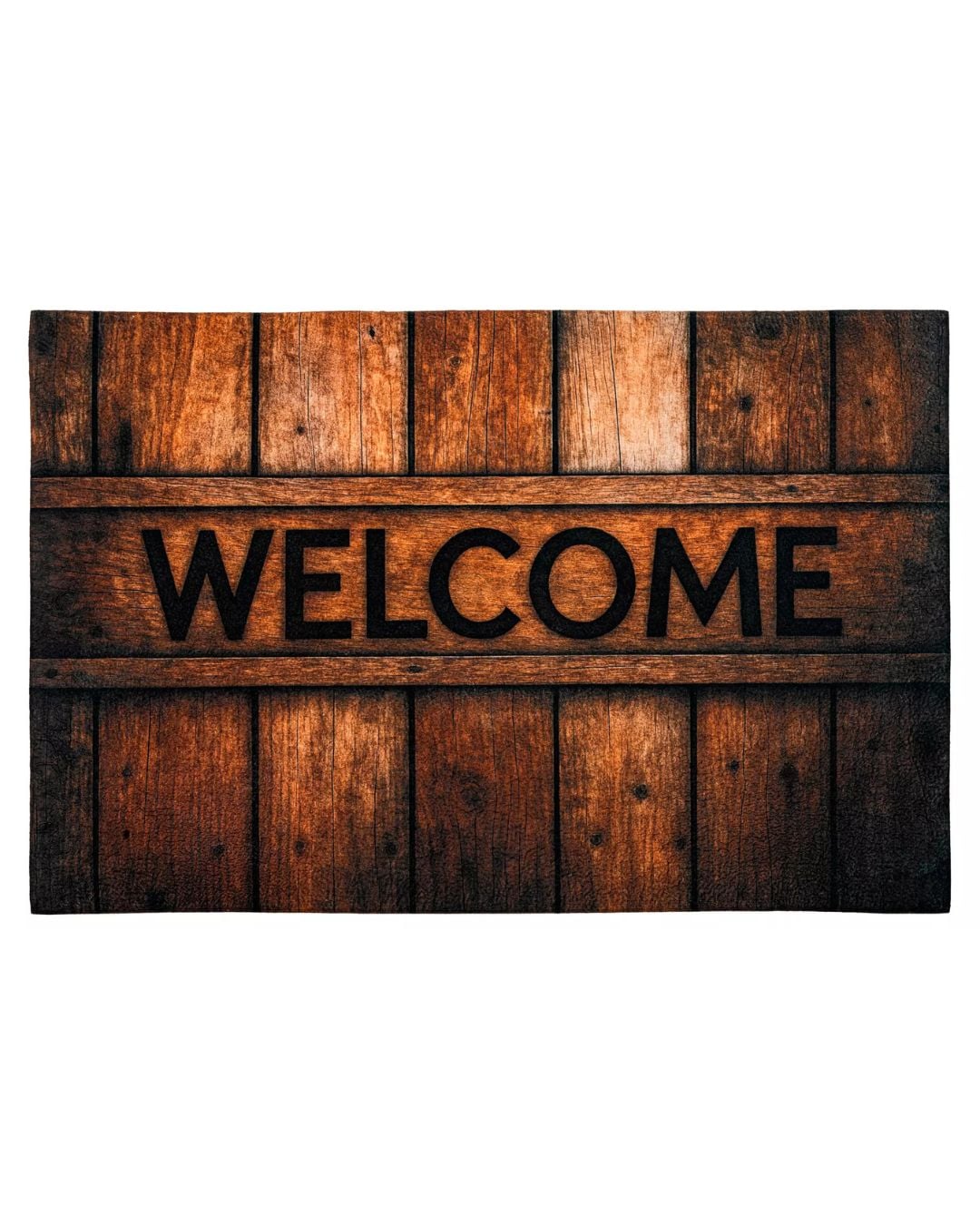Wycieraczka tekstylna - Print DM15 - brązowa, z napisem Welcome, antypoślizgowa i łatwa w utrzymaniu