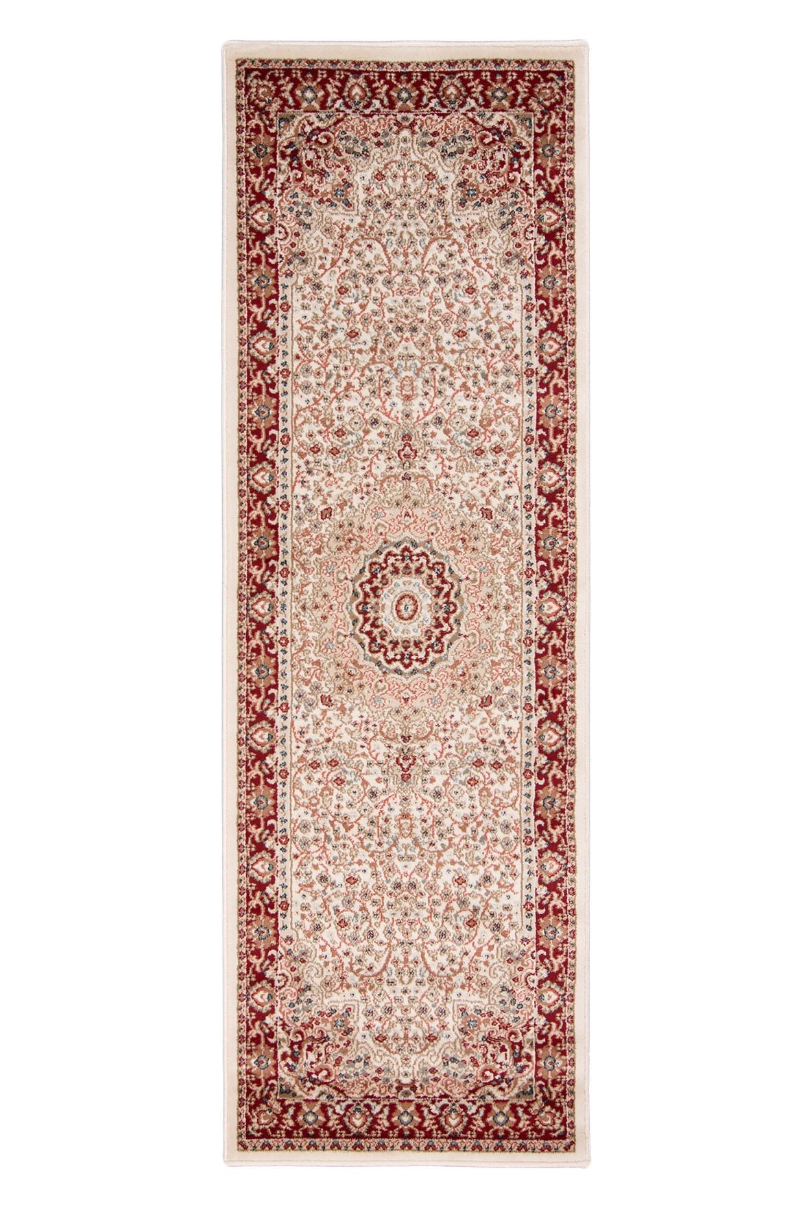 Chodnik Tradycyjny Ornament NEMRUT 8582T WHITE czerwony z kremowym