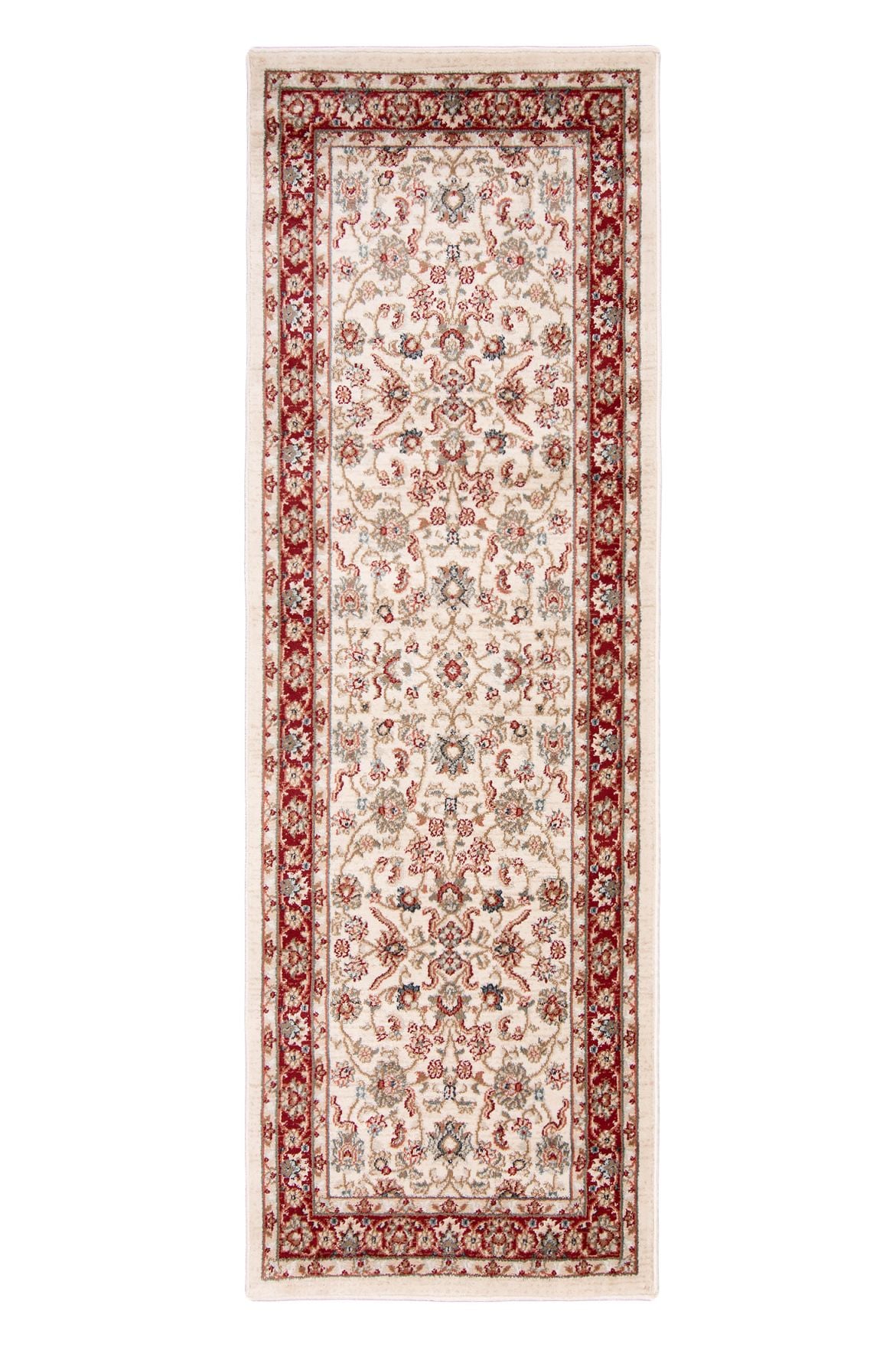 Chodnik Tradycyjny Ornament NEMRUT L423A WHITE kremowy z czerwonym