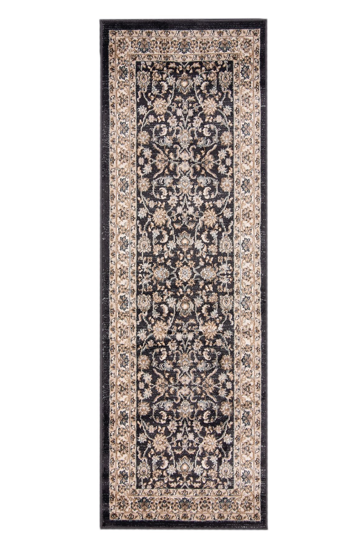 Chodnik Tradycyjny Ornament NEMRUT L423B ANTHRATICE czarny i beżowy
