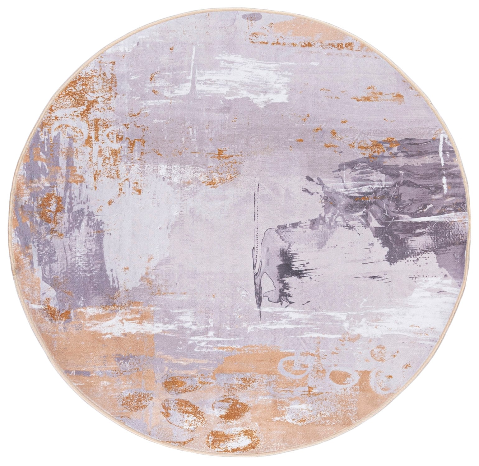 Dywan Nowoczesny Okrągły HUDSON C_290A PRINTED - abstrakcyjny, beżowy, kremowy