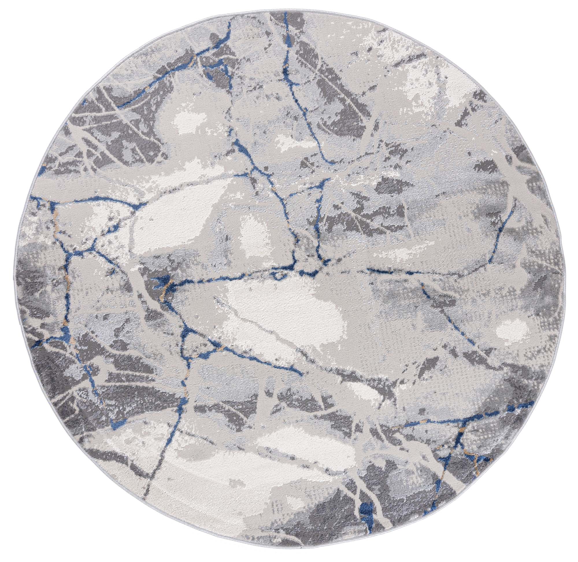 Dywan Nowoczesny Okrągły PORTLAND R216B GRAY BLUE