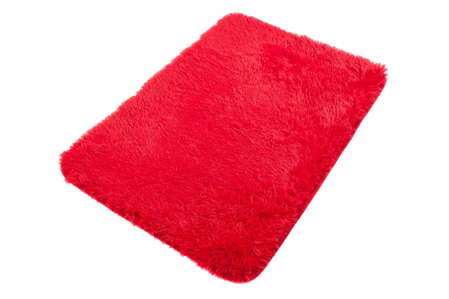 Dywanik Łazienkowy SILK SOLID RED - antypoślizgowy, shaggy, czerwony