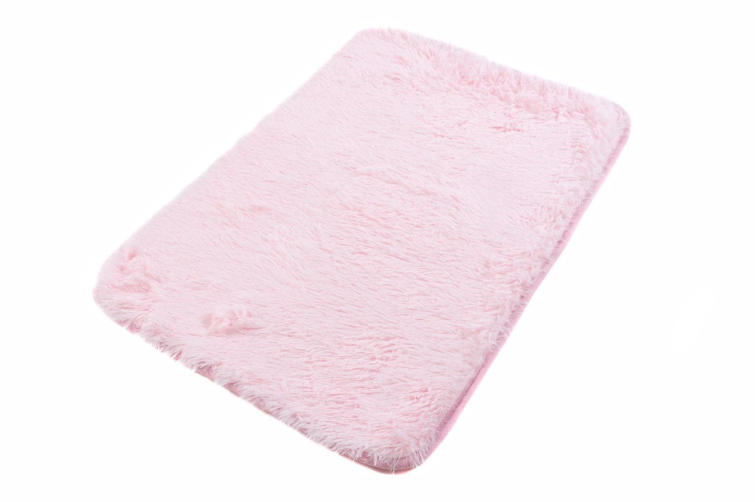 Dywanik Łazienkowy SILK SOLID LPINK - antypoślizgowy, shaggy, jasno-różowy