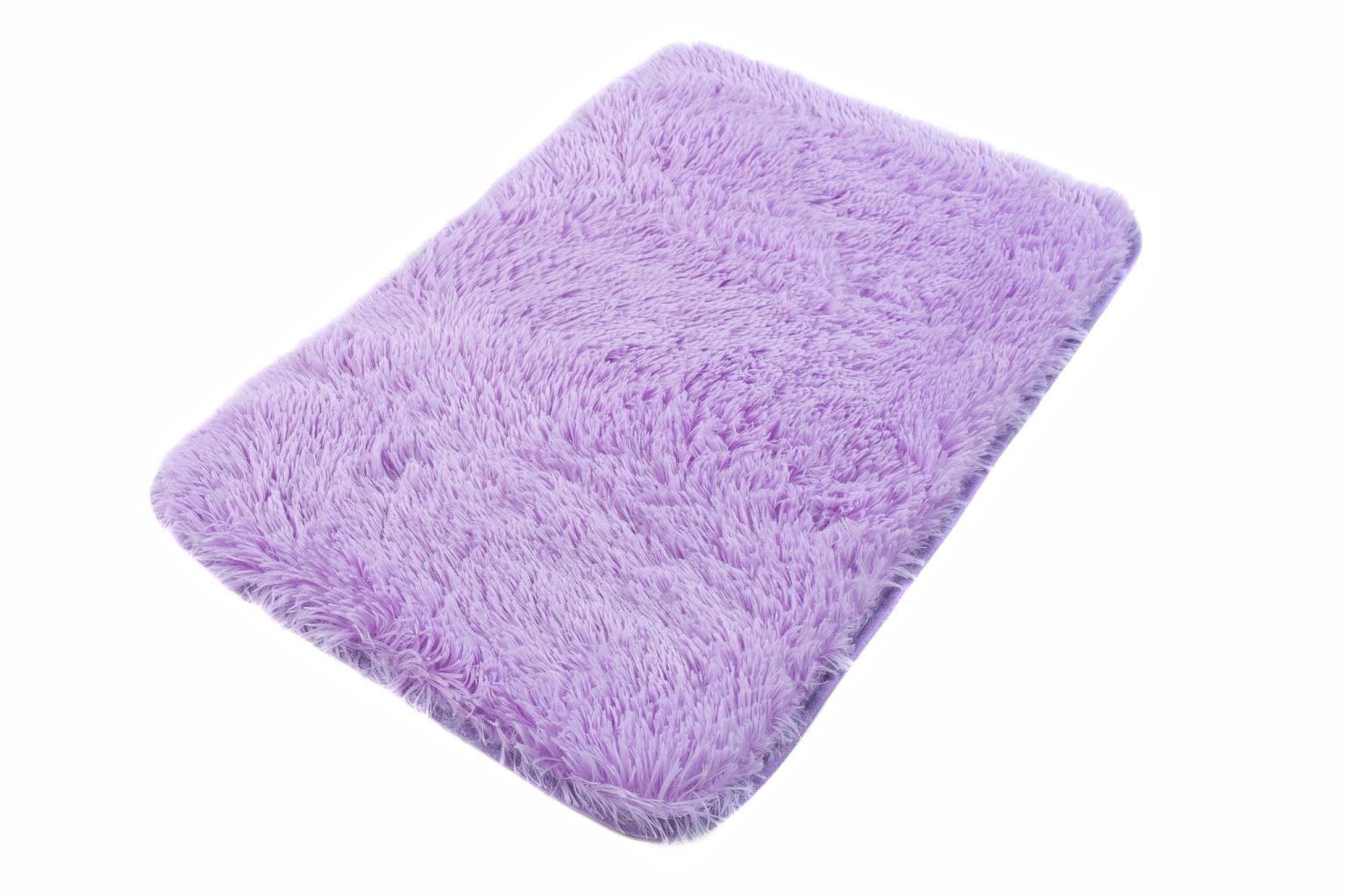 Dywanik Łazienkowy SILK SOLID LILAC - antypoślizgowy, shaggy, liliowy