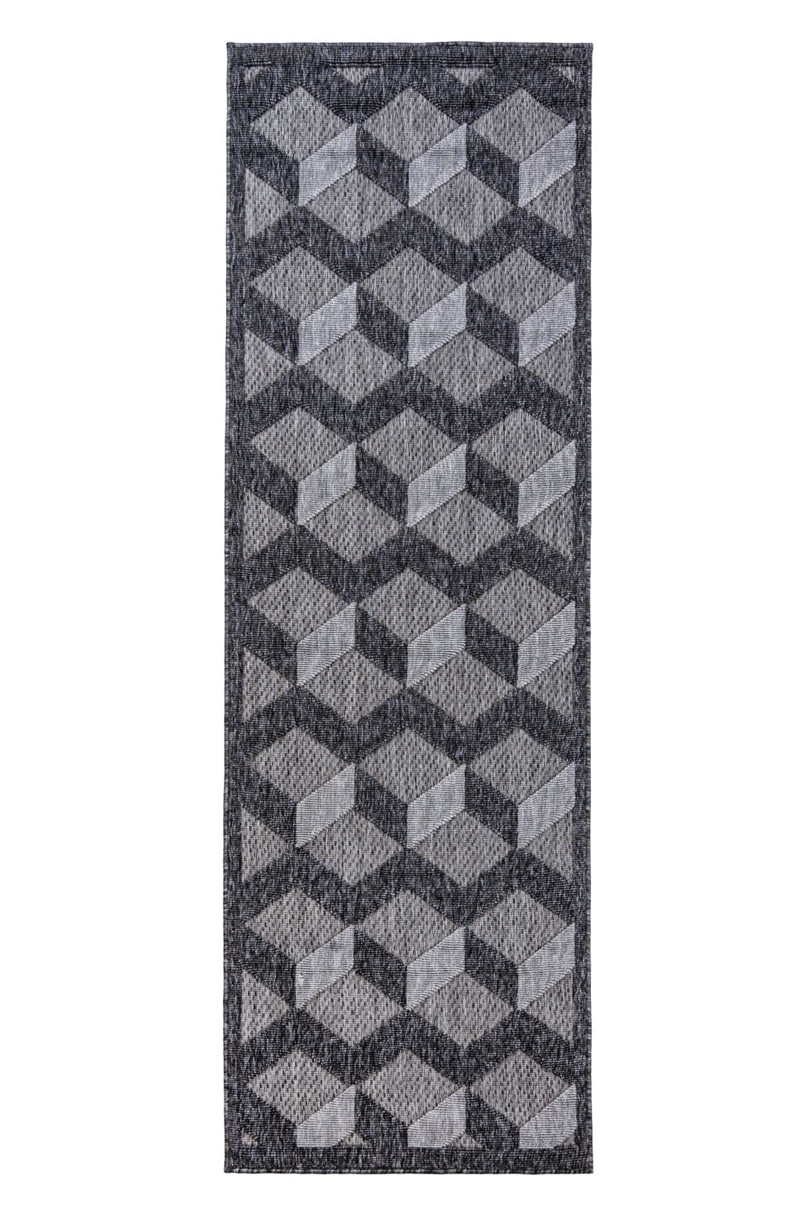 Dywan na Balkon i Taras Zewnętrzny / Wewnętrzny Dwupoziomowy CANSAS FG40A DARKGRAY - szary