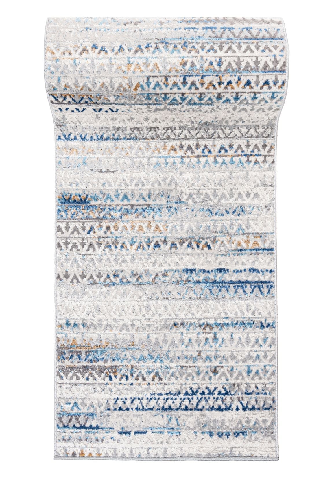 Chodnik Dywanowy Na Metry PORTLAND G494B WHITE DBLUE - nowoczesny, abstrakcyjny, grafitowy, niebieski, szary