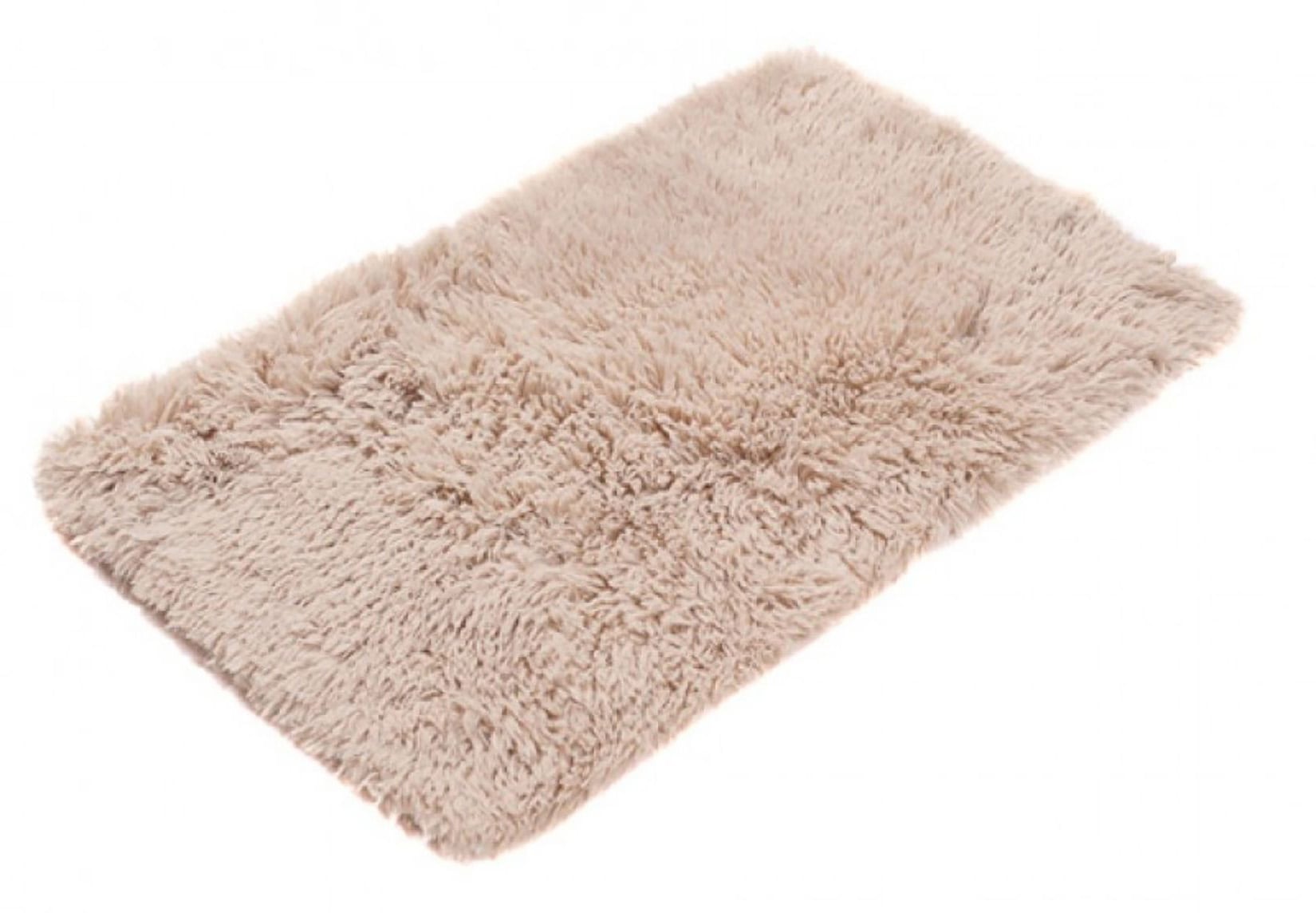 Dywanik Łazienkowy SILK SOLID BEIGE - antypoślizgowy, shaggy, beżowy