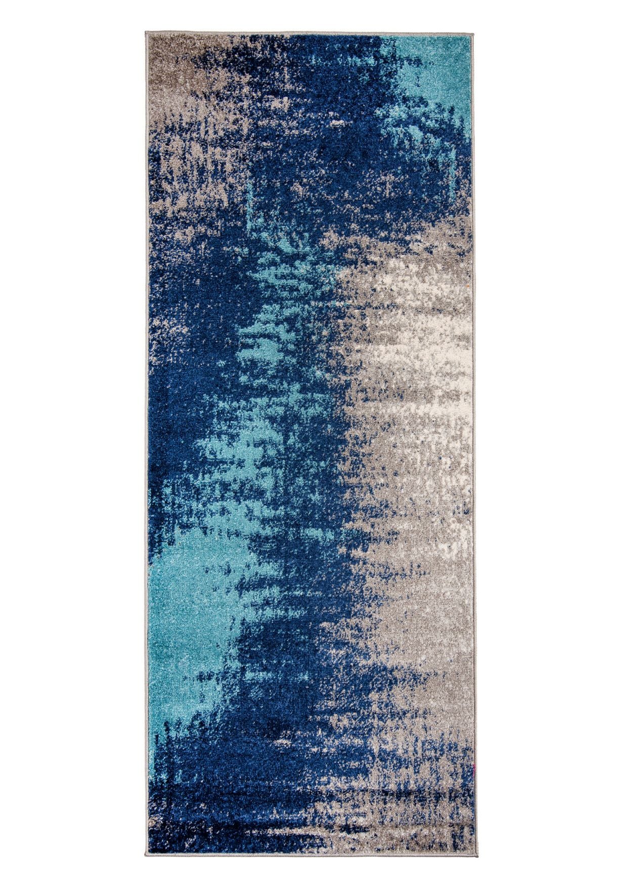 Dywan do Przedpokoju, Kuchni Nowoczesny SPRING H170A DARK BLUE - niebieski, szary