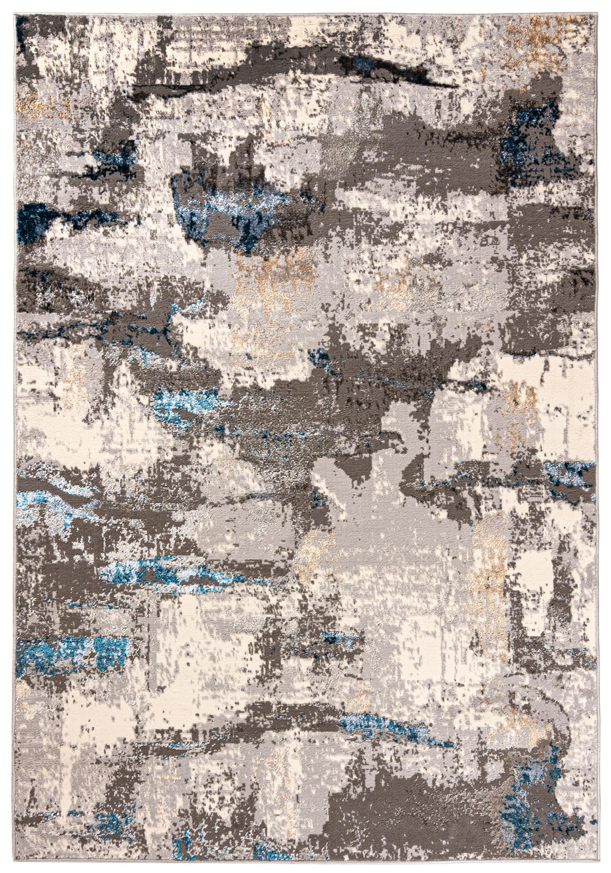 Dywan Nowoczesny LAKE Dwuzpoziomowy Abstrakcyjny I187A GRAYBLUE - szary, niebieski
