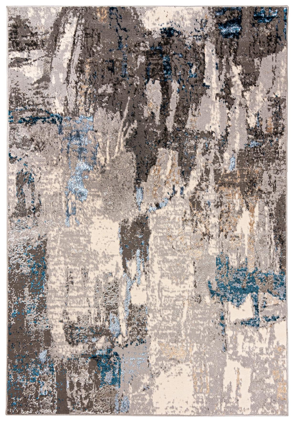 Dywan Nowoczesny LAKE Dwuzpoziomowy Abstrakcyjny I188A GRAYBLUE - szary, niebieski
