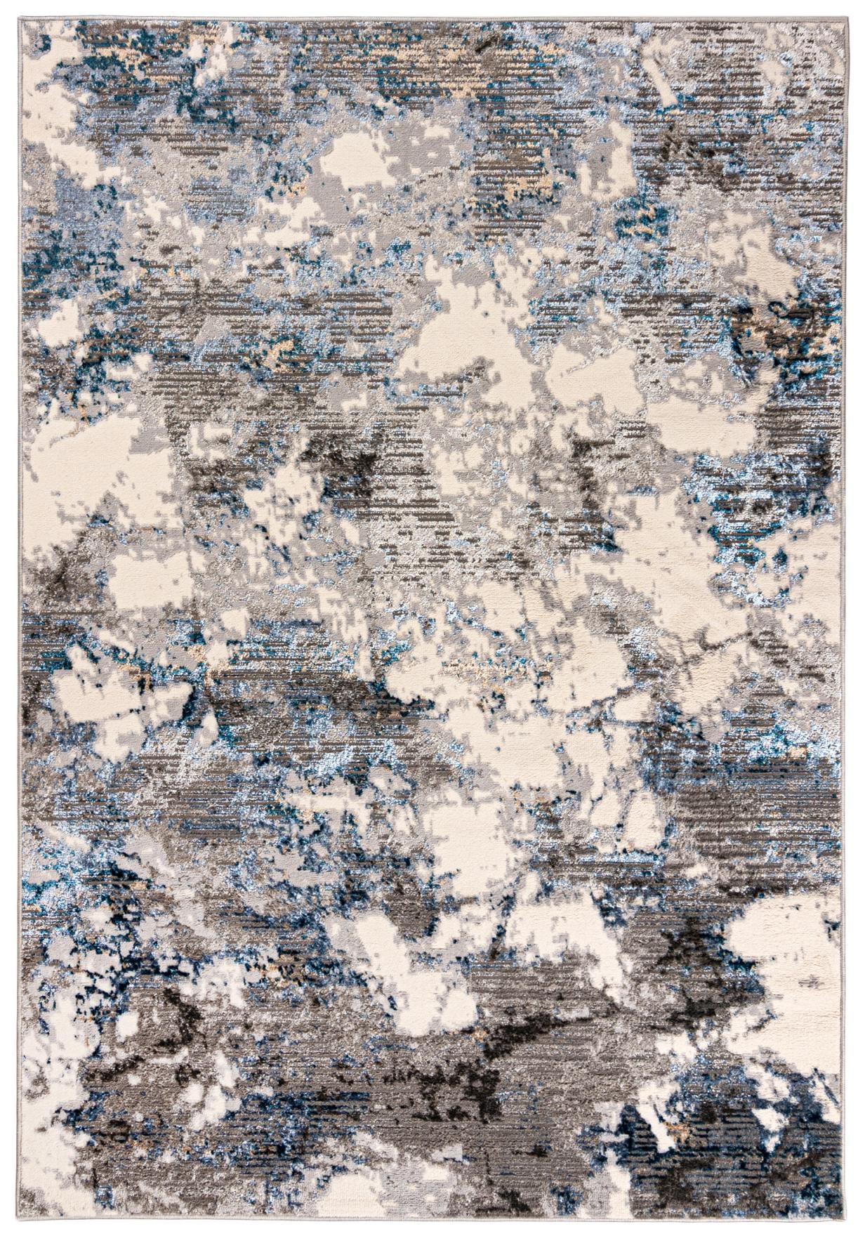 Dywan Nowoczesny LAKE Dwuzpoziomowy Abstrakcyjny I246A GRAYBLUE - szary, niebieski