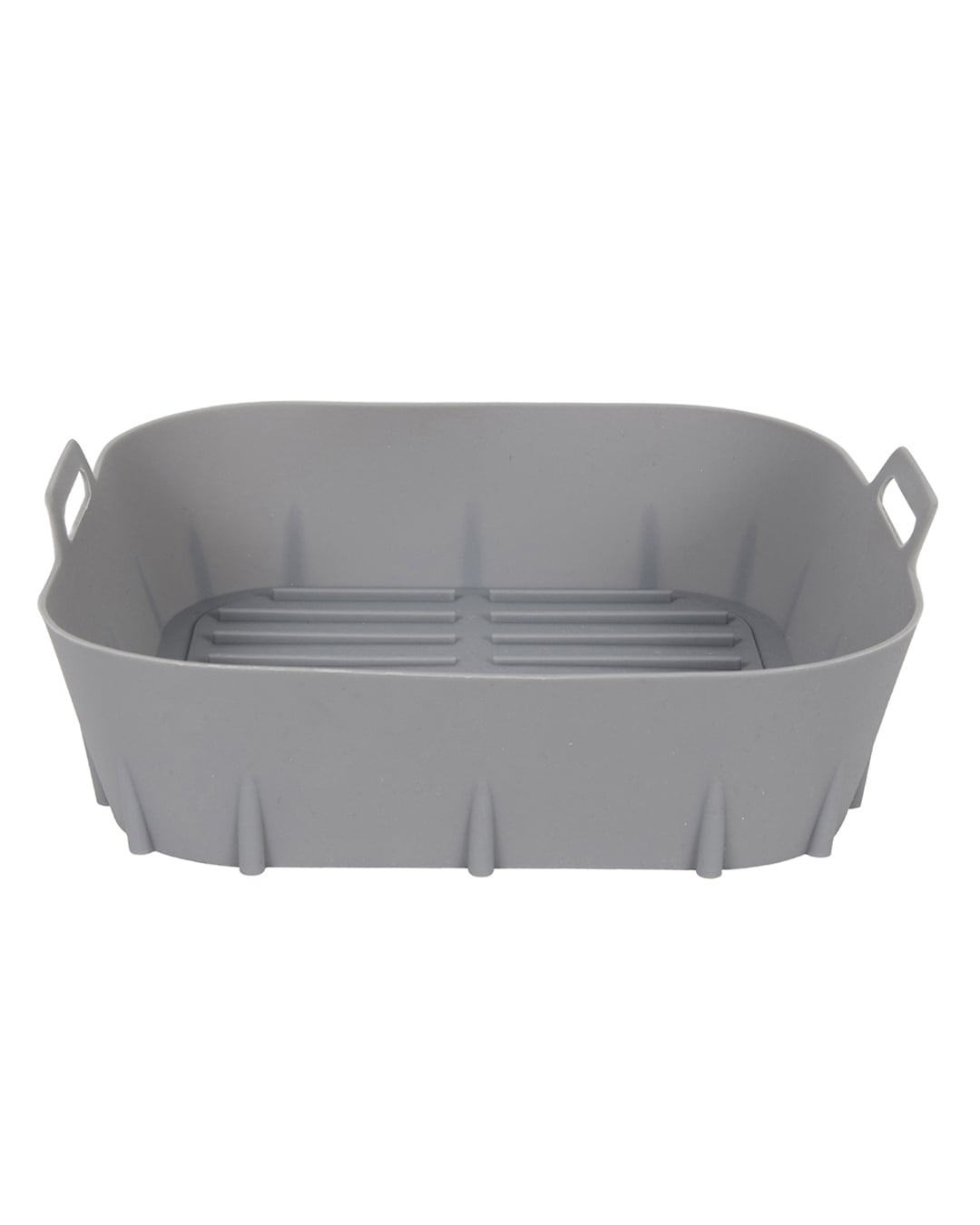 Silikonowy koszyk do frytkownicy AIRFRYER 20×20 cm - Forno Marore - kwadratowy, szary