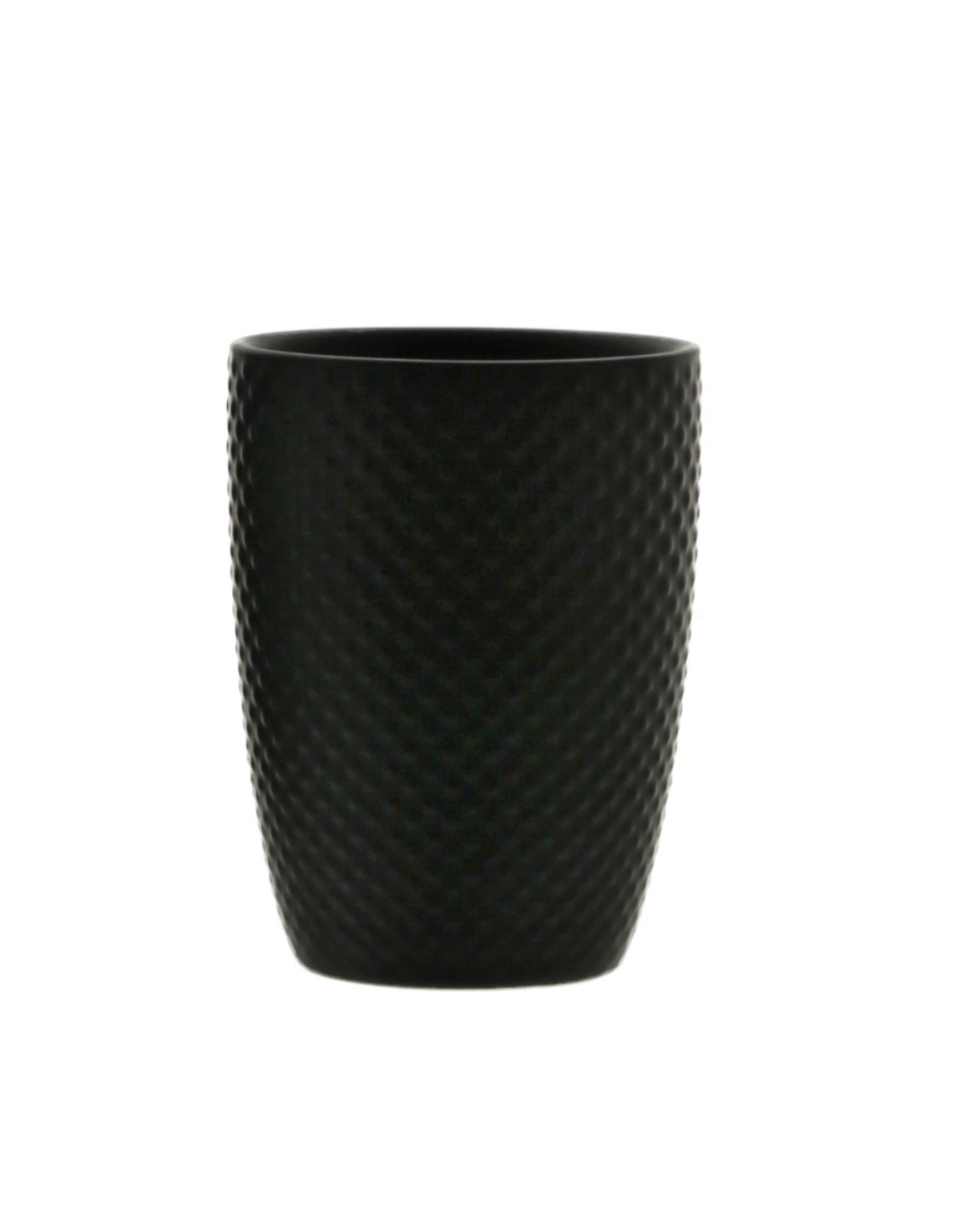 Ceramiczny kubek na szczoteczki do zębów, pojemnik łazienkowy - Pura Noti - czarny, nowoczesny