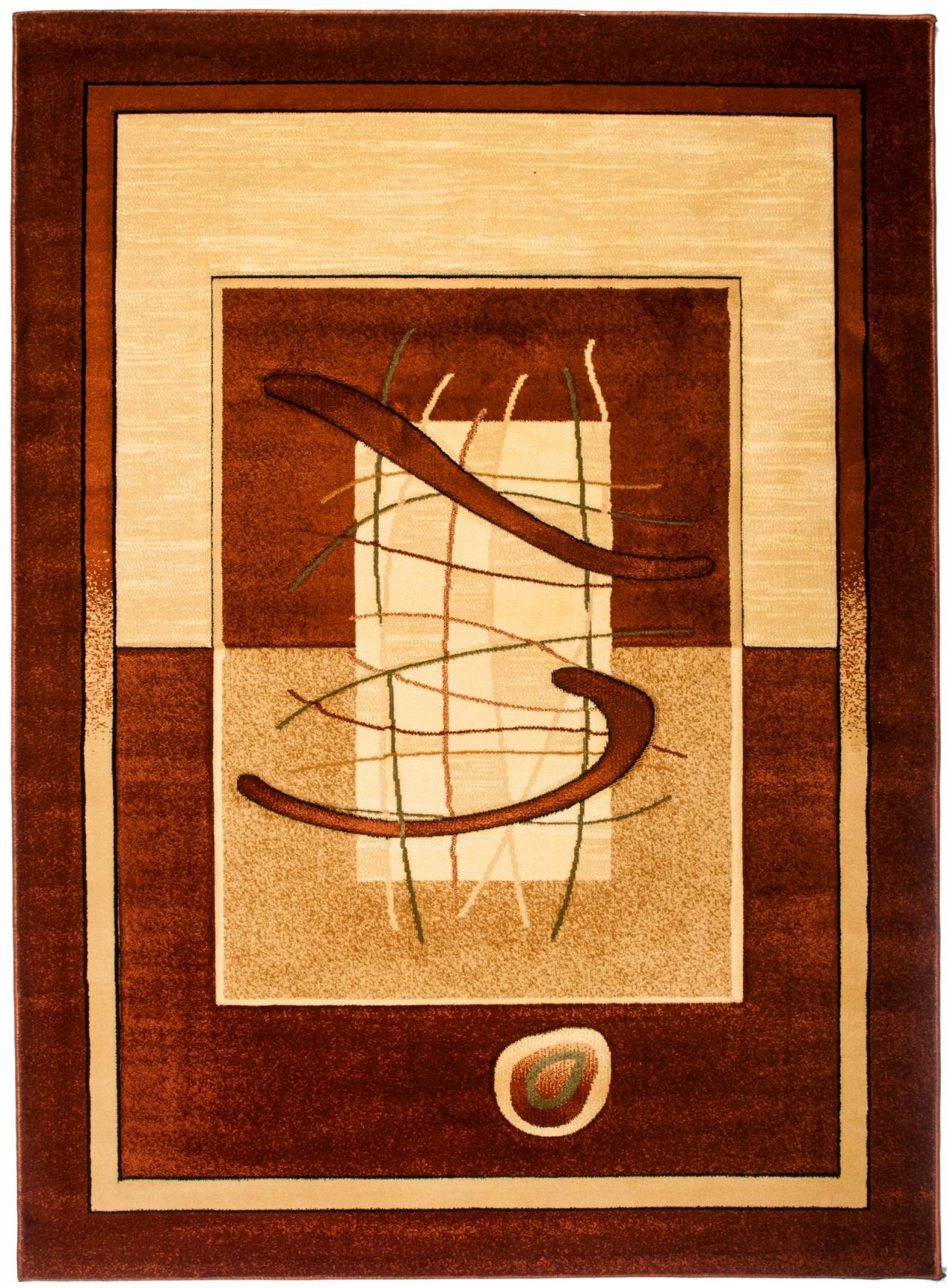 Dywan Nowoczesny Antogya Geometryczny, Ramka 5118A BROWN - brązowy