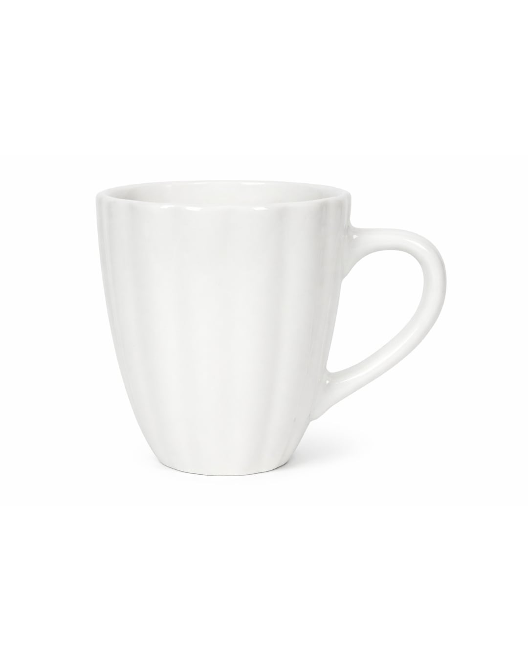 Zestaw kubków ceramicznych 6 szt., 350 ml – Brillo Flor – białe, glazurowane wykończenie z kwiatowym motywem