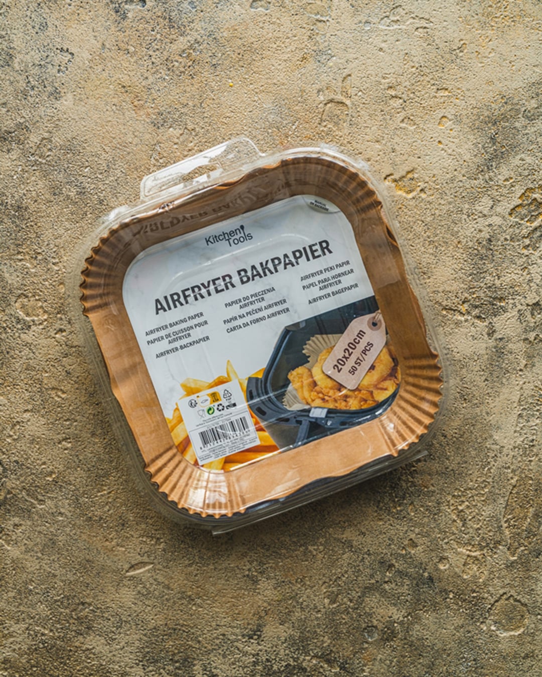 Papier do pieczenia do frytkownicy AIRFRYER 20×20×4,5 cm - Forno Trafe - 50 sztuk, jednorazowe wkładki do airfryera