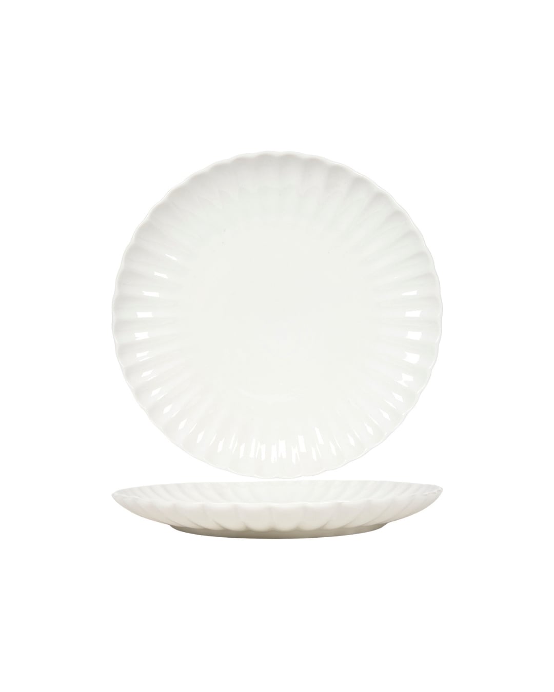 Talerze obiadowe 26 cm, głębokie, Zestaw 6 szt – Brillo Brote – ceramiczne, białe, glazurowane wykończenie z kwiatowym motywem