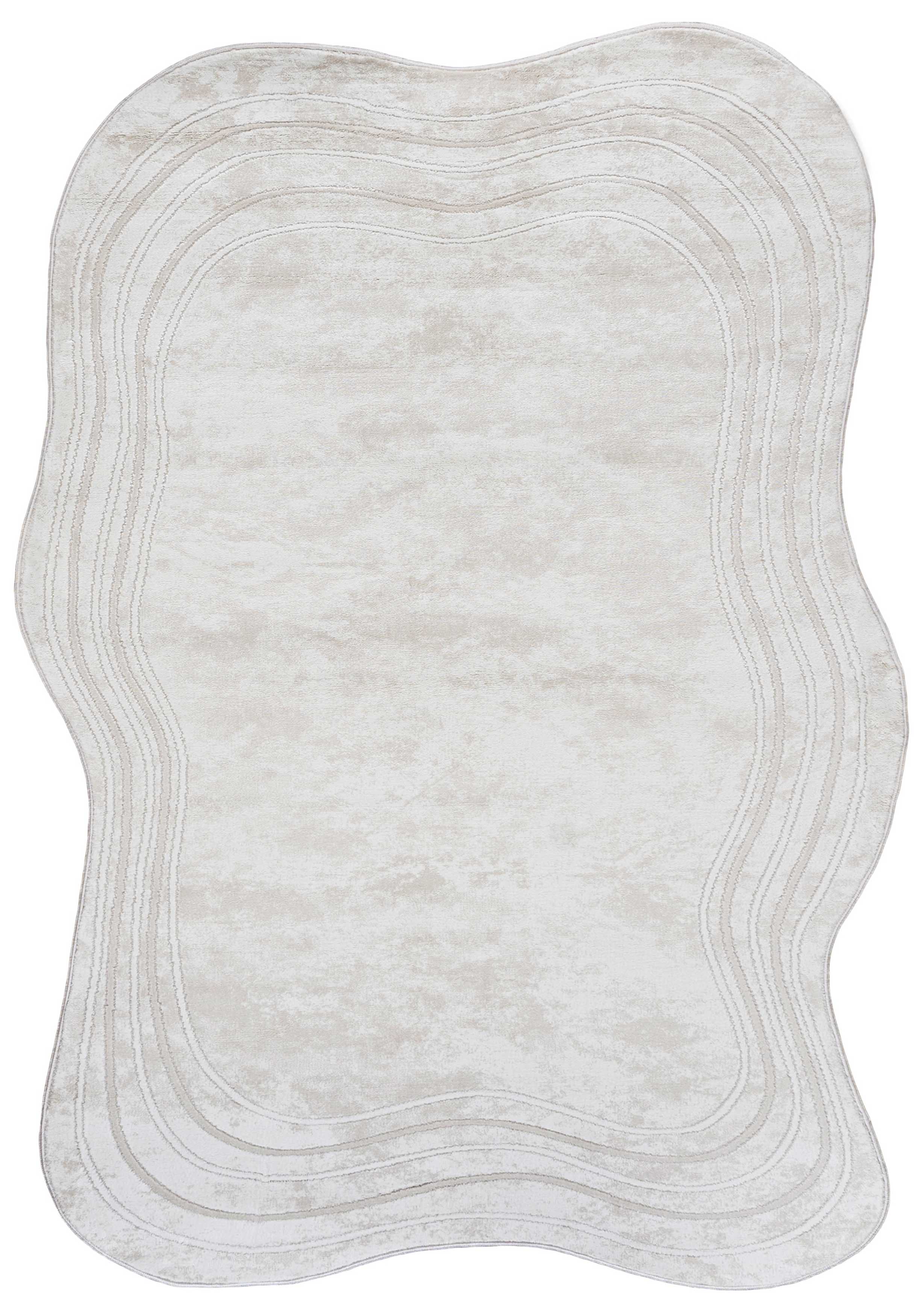 Dywan 7703C SILALUX - nowoczesny, nieregularny, biały, ecru