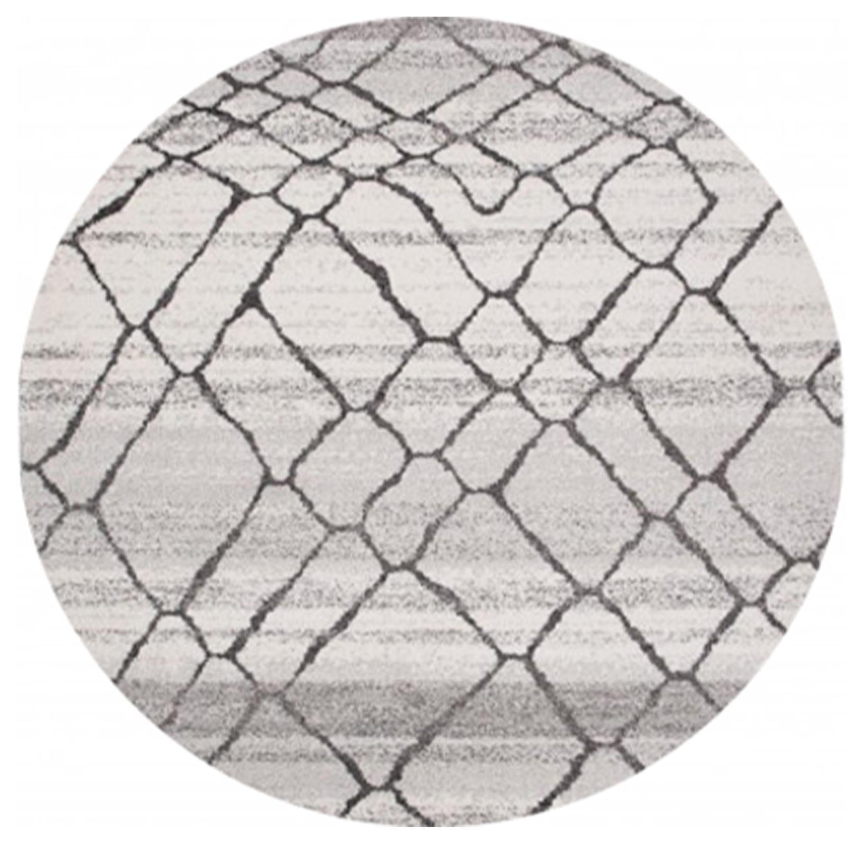 Dywan Nowoczesny Sari Koło Geometryczny H072B WHITE - jasnoszary
