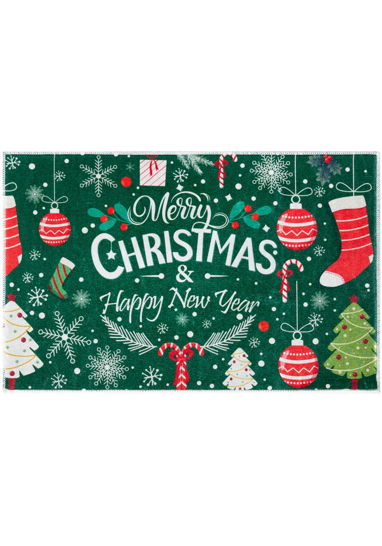 Świąteczny dywanik, mata w choinki - wycieraczka świąteczna XMAS TREE, zielony