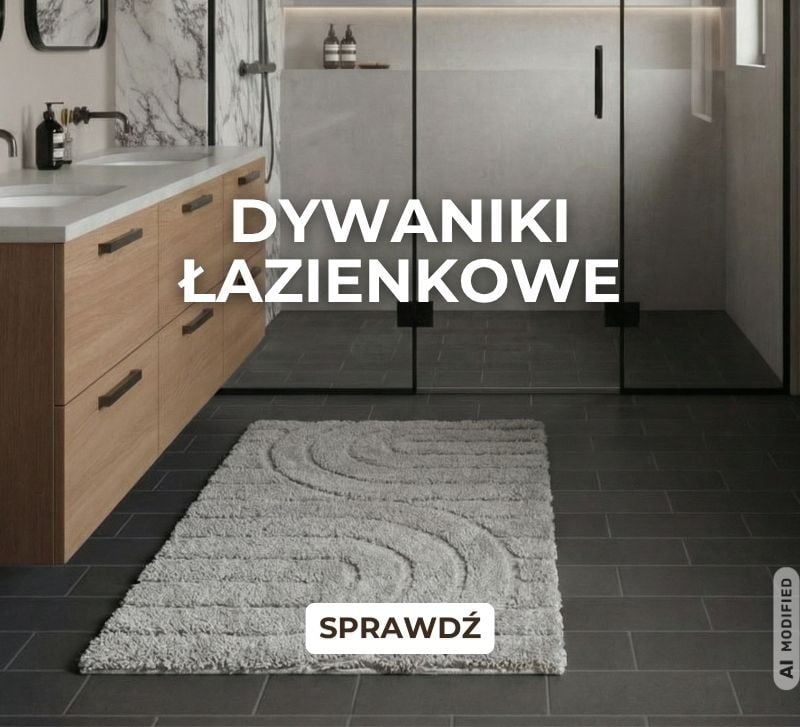 Dywaniki łazienkowe &ndash; jasny dywanik w nowoczesnej łazience